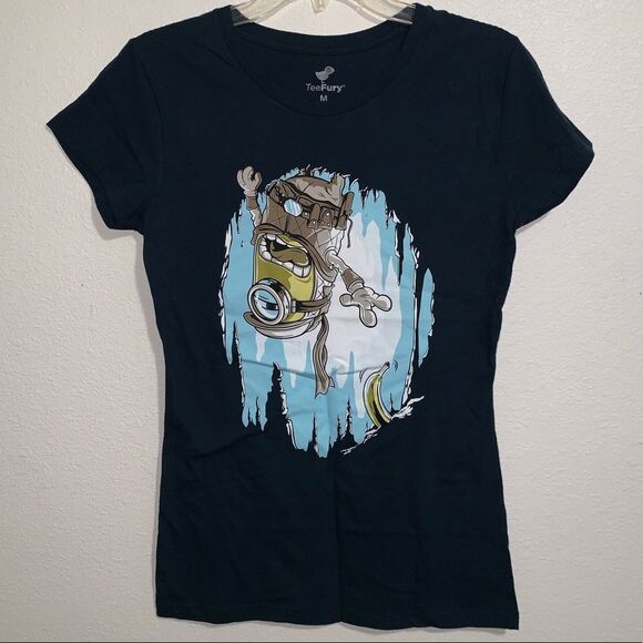 Teefury Minion Star Wars Luke Skywalker T Shirt - Picture 2 of 4